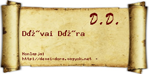 Dévai Dóra névjegykártya